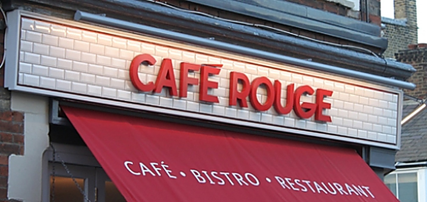 Signage for Café Rouge